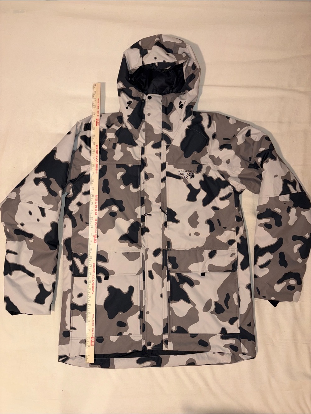Mountain Hardwear Men's Camo Ski Jacket - White, Gray & Black